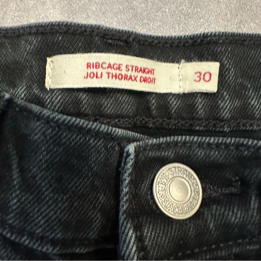 LEVI’S Ribcage Straight Studded Jeans Size‎ 30 - Picture 8 of 13